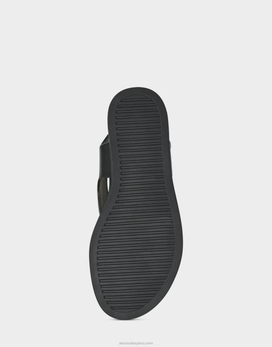 sandalia plana polipiel negra Aerosoles F846474 mujer