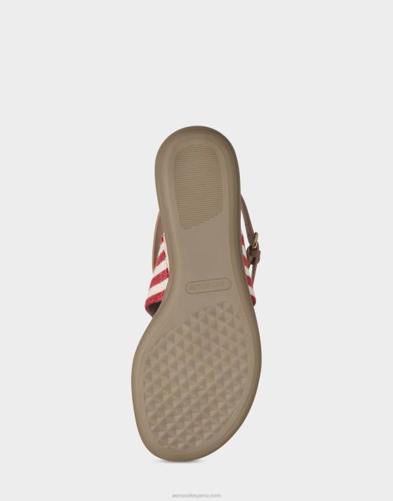 sandalia plana raya roja Aerosoles F846466 mujer