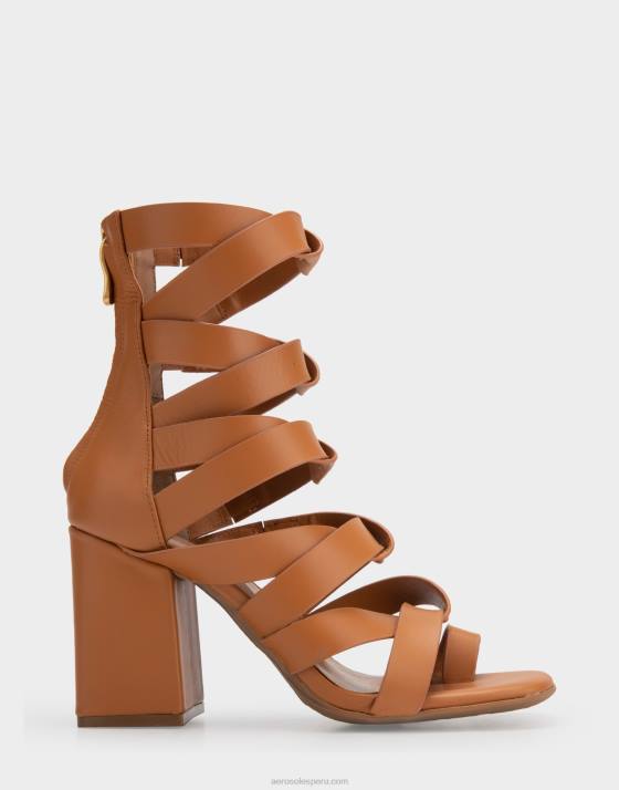 sandalia de tacón cuero tostado Aerosoles F846408 mujer