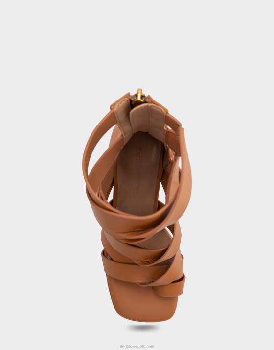 sandalia de tacón cuero tostado Aerosoles F846408 mujer