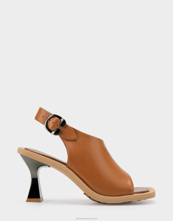 sandalia de tacón cuero tostado Aerosoles F846419 mujer