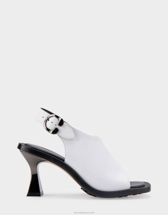 sandalia tacón piel blanca Aerosoles F846418 mujer