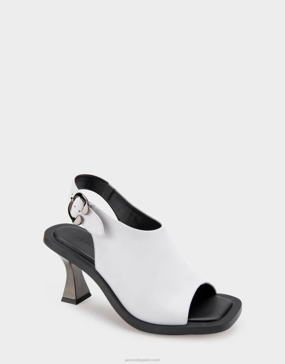sandalia tacón piel blanca Aerosoles F846418 mujer