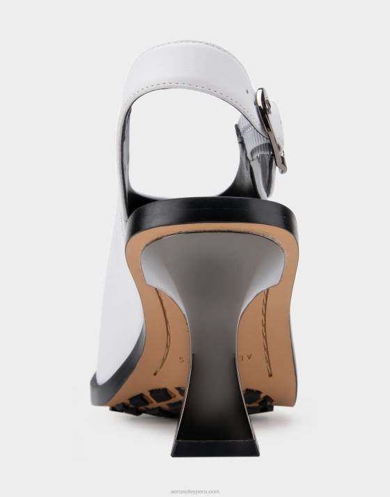 sandalia tacón piel blanca Aerosoles F846418 mujer