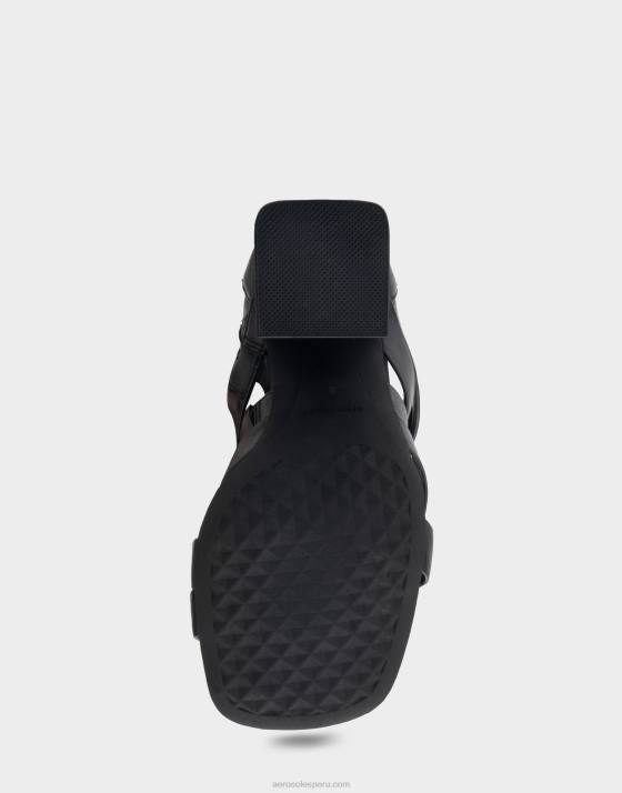 sandalia tacón piel negra Aerosoles F846407 mujer