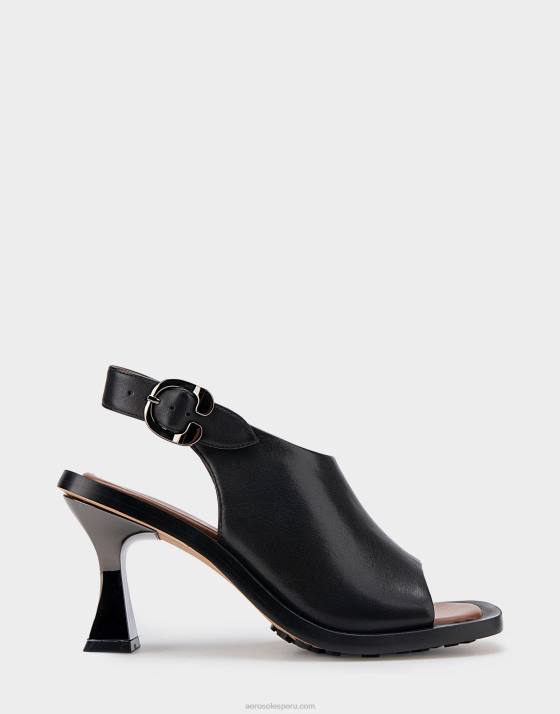sandalia tacón piel negra Aerosoles F846417 mujer