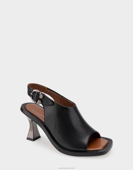 sandalia tacón piel negra Aerosoles F846417 mujer