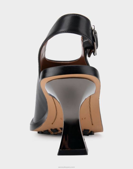 sandalia tacón piel negra Aerosoles F846417 mujer