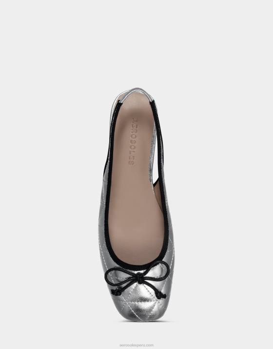 cuero metalizado plata ballet Aerosoles F846232 mujer