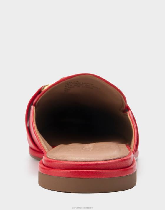 diapositiva de cuero rojo Aerosoles F846273 mujer