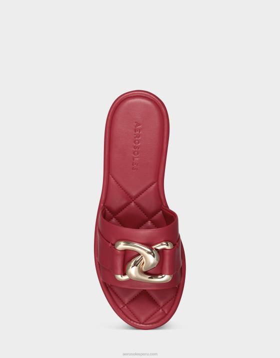 diapositiva de cuero rojo Aerosoles F846284 mujer