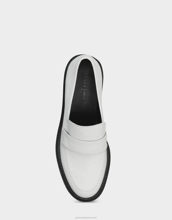 mocasín de cuero blanco Aerosoles F846156 mujer