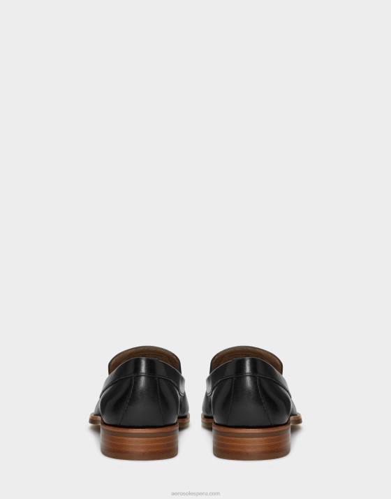 mocasín de cuero negro Aerosoles F846143 mujer