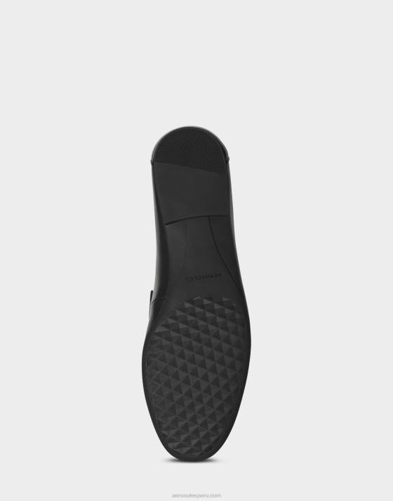 mocasín de cuero negro Aerosoles F846175 mujer