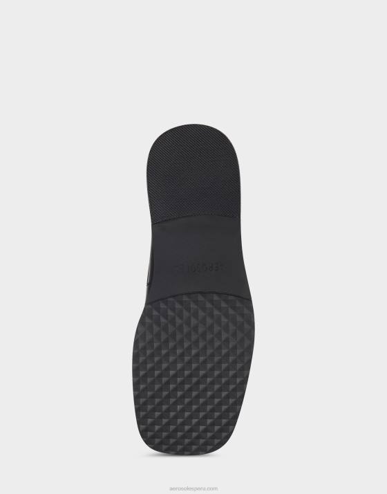 mocasín de cuero negro Aerosoles F846186 mujer